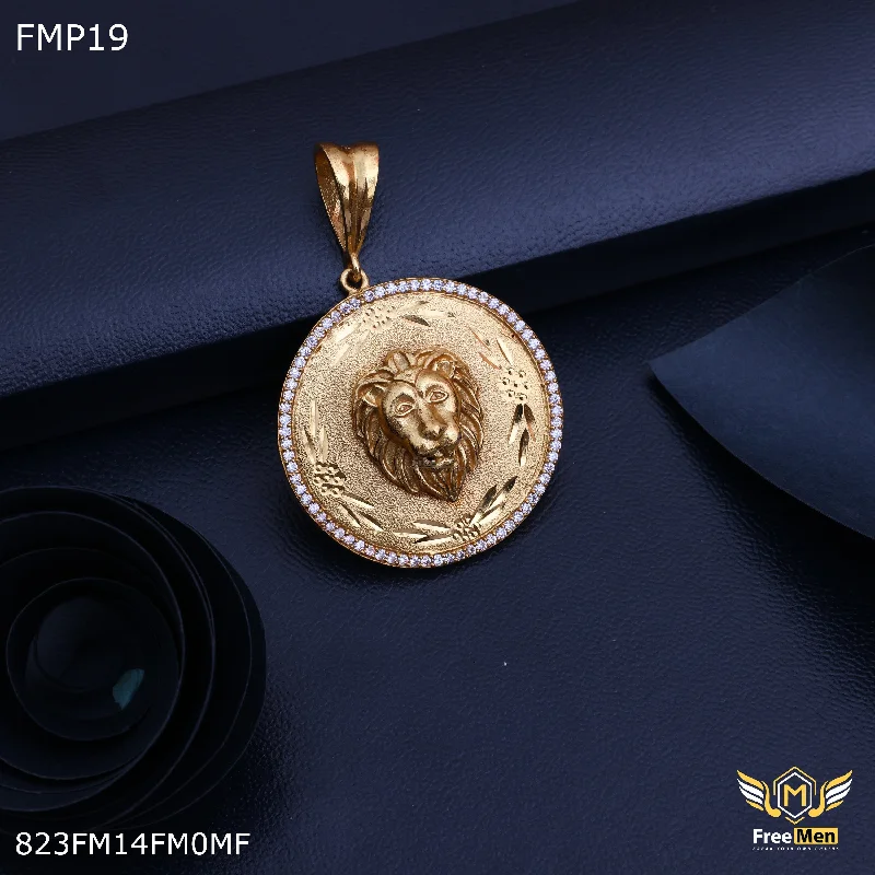 Freemen lion face with ad pendant For Men - FMP19