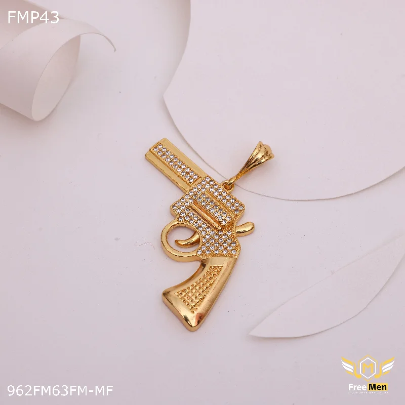 Freemen golden gun pendant with ad for man - FMP43