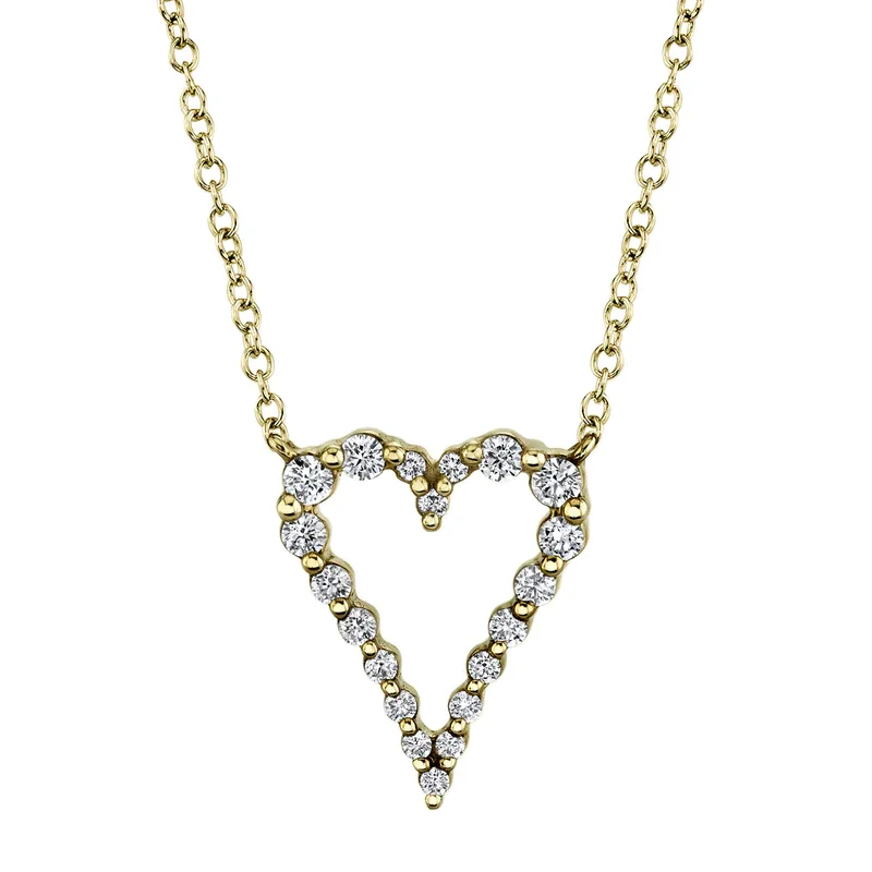 Single Prong Diamond Heart Pendant