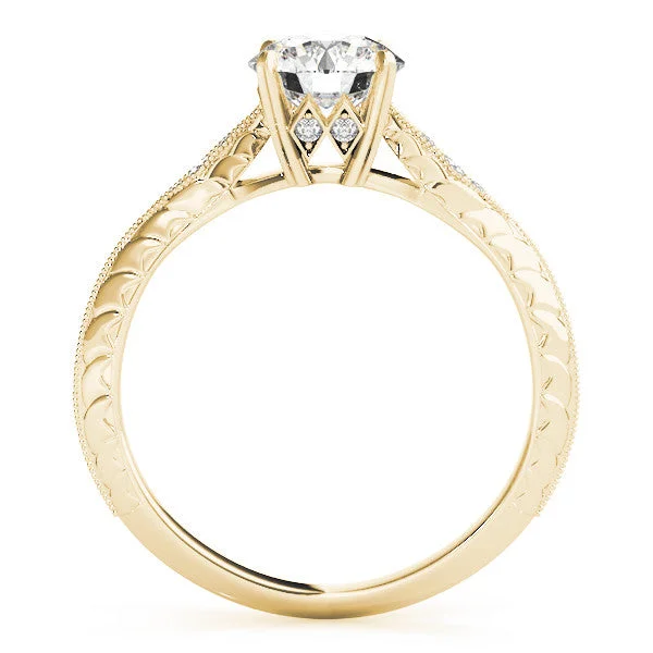 14k Gold Round Solitaire Engagement Ring