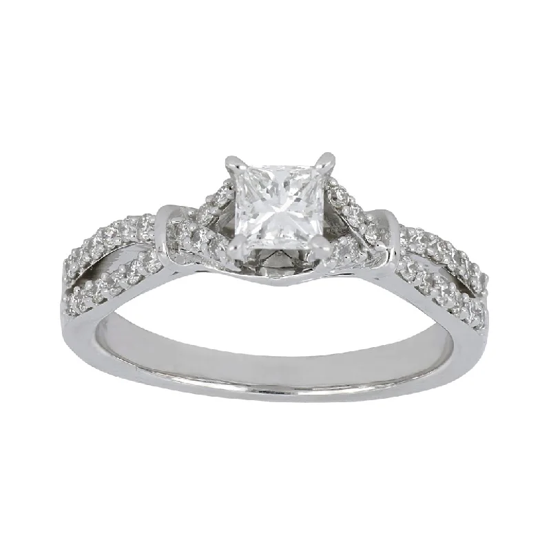 White Diamond Ring (White Diamond 0.48 cts. White Diamond 0.28 cts.)