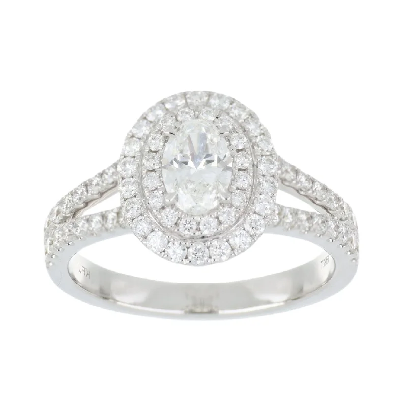 White Diamond Ring (White Diamond 0.5 cts. E SI1 White Diamond 0.69 cts.)