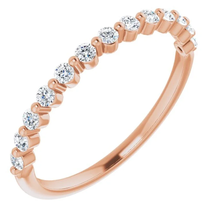 14K Rose 1/5 CTW Natural Diamond Anniversary Band