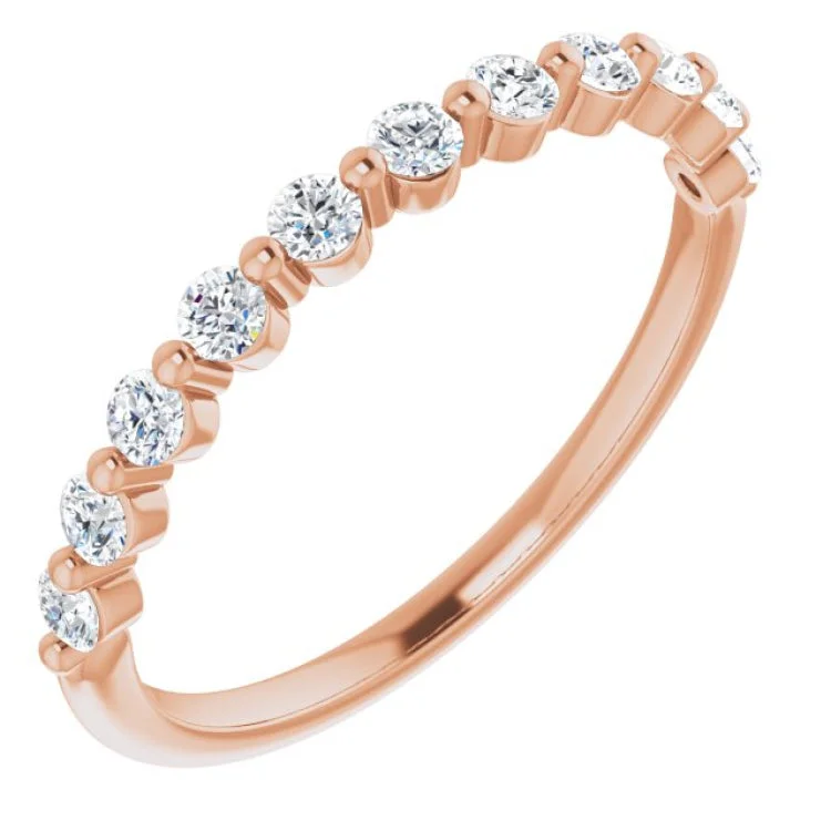 14K Rose 1/2 CTW Natural Diamond Anniversary Band