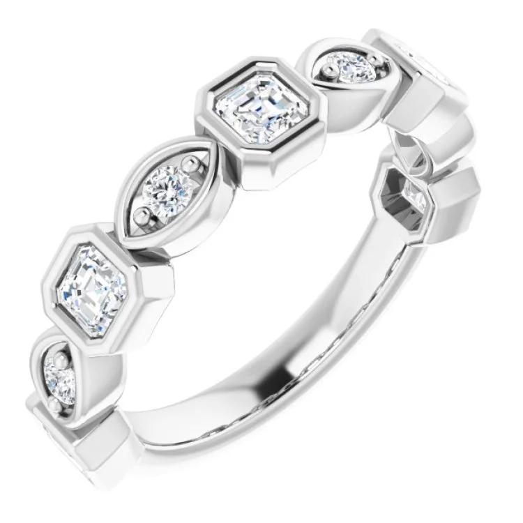 Platinum 9/10 CTW Natural Diamond Anniversary Band