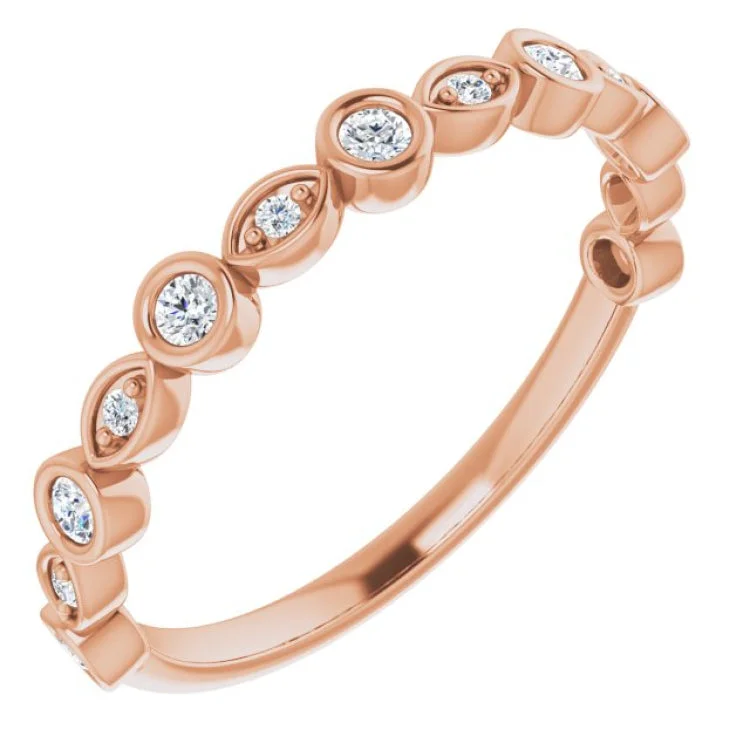 14K Rose 1/6 CTW Natural Diamond Anniversary Band