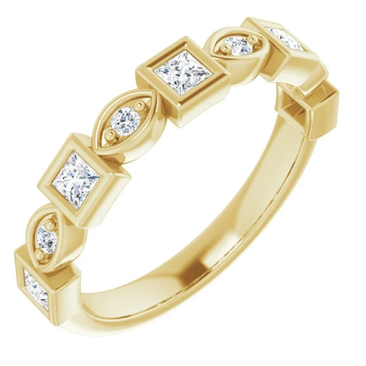 14K Yellow 3/8 CTW Natural Diamond Anniversary Band