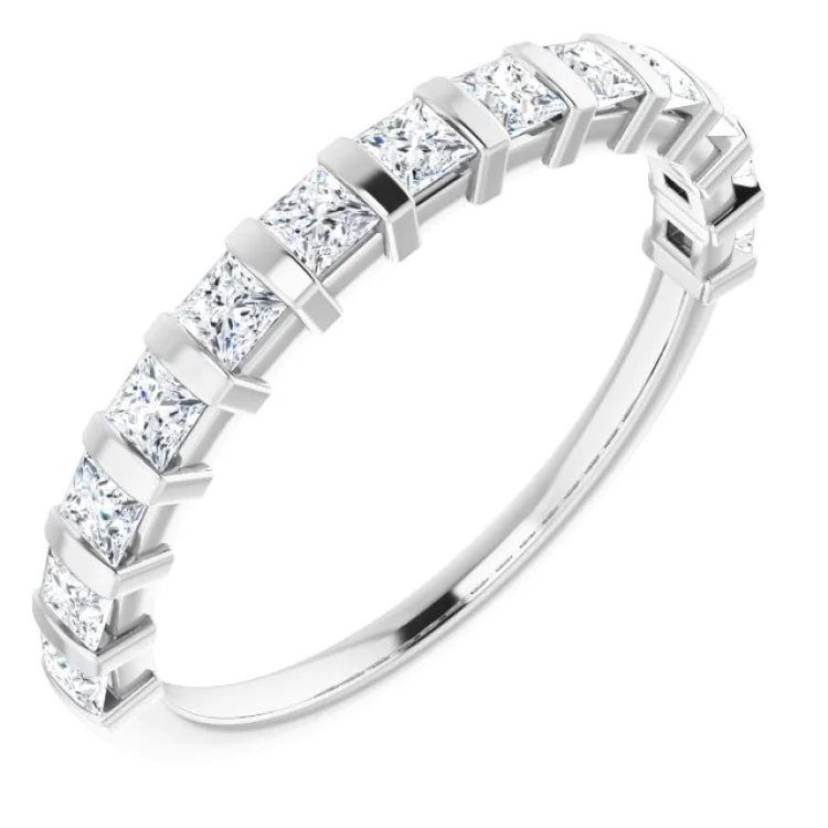 14K White 5/8 CTW Natural Diamond Anniversary Band