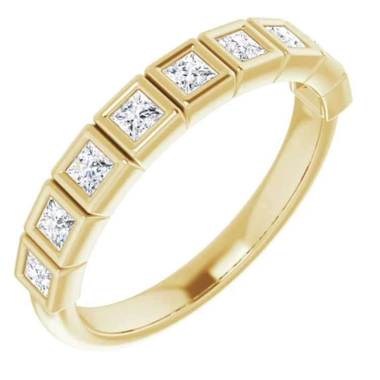 14K Yellow 5/8 CTW Natural Diamond Anniversary Band