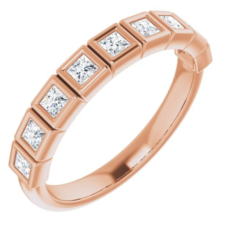 14K Rose 1/2 CTW Natural Diamond Anniversary Band