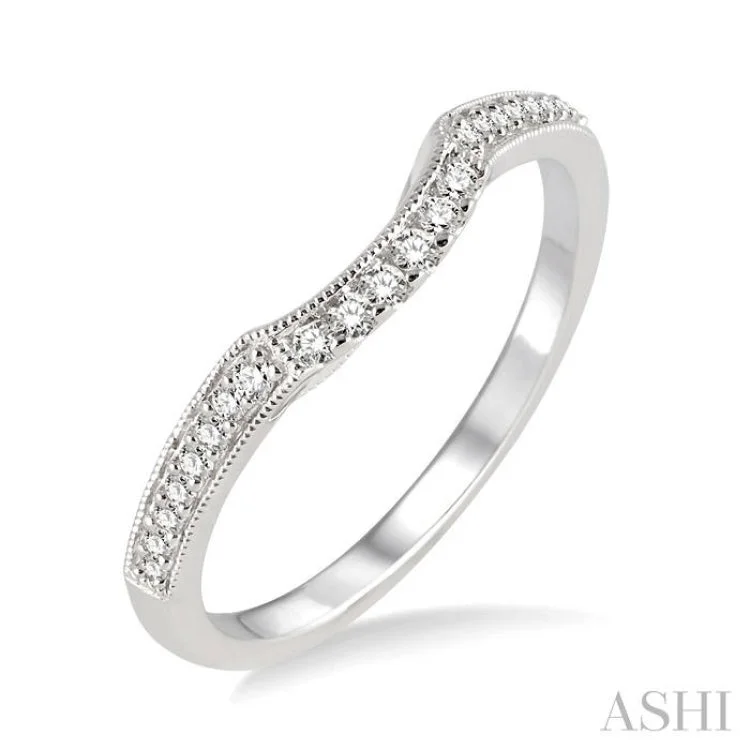 1/6 Ctw Round Cut Diamond Wedding Band in 14K White Gold