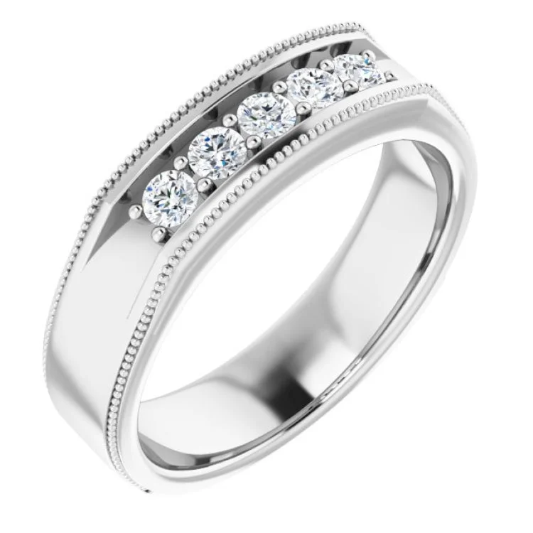 Platinum 1/3 CTW Natural Diamond Ring