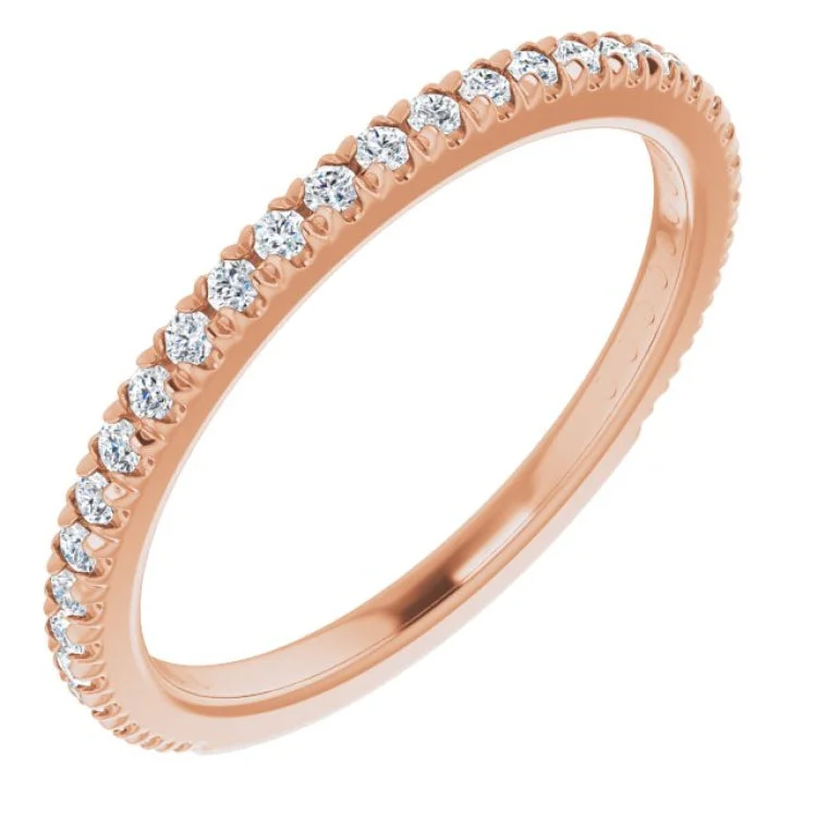 14K Rose 1/3 CTW Natural Diamond French-Set Anniversary Band