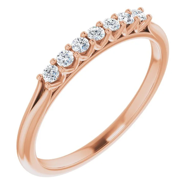 14K Rose 1/6 CTW Natural Diamond Anniversary Band