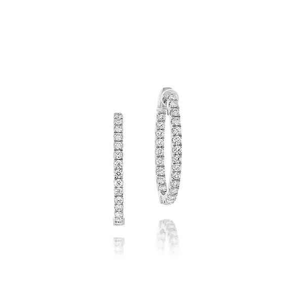 1.00 Carat Diamond Oval Hoops