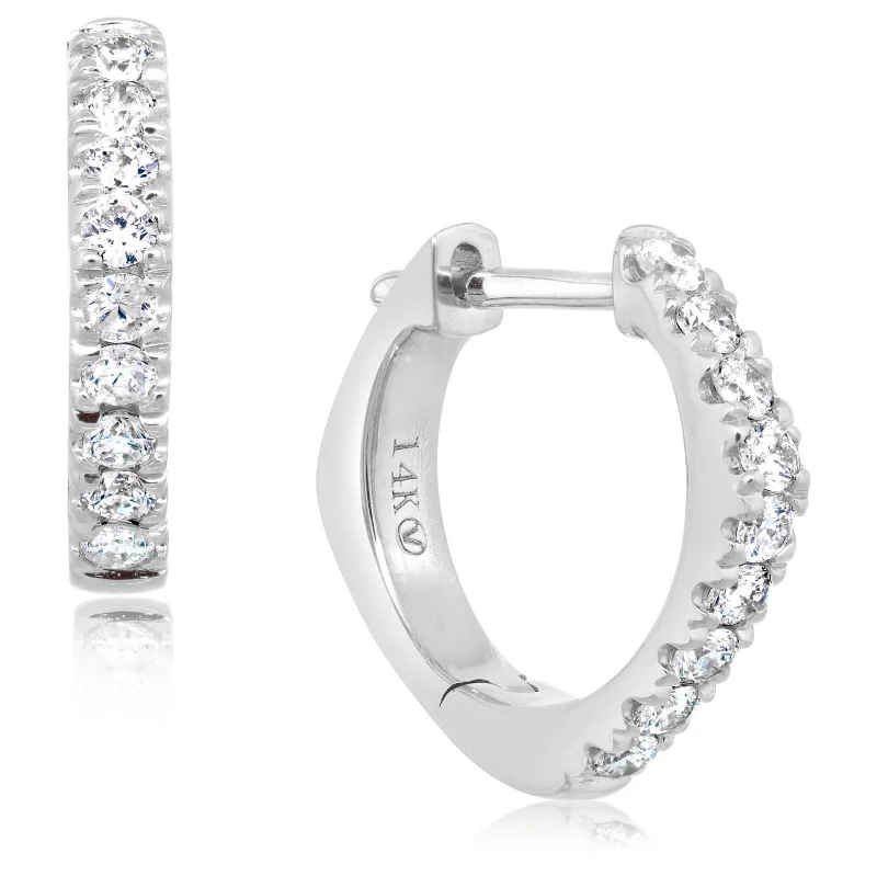 1/4 Carat Square Diamond Huggie Hoops