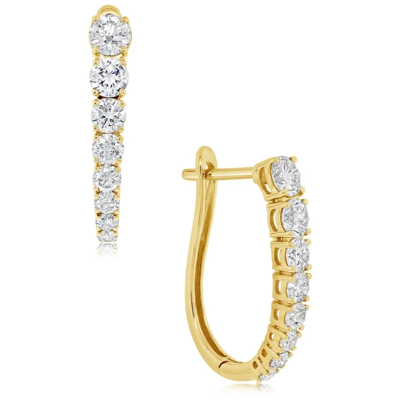 1.33 Carat 20mm Graduated Diamond Hoops