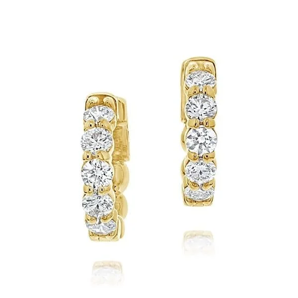 1.50 Carat Small Diamond Hoop Earrings