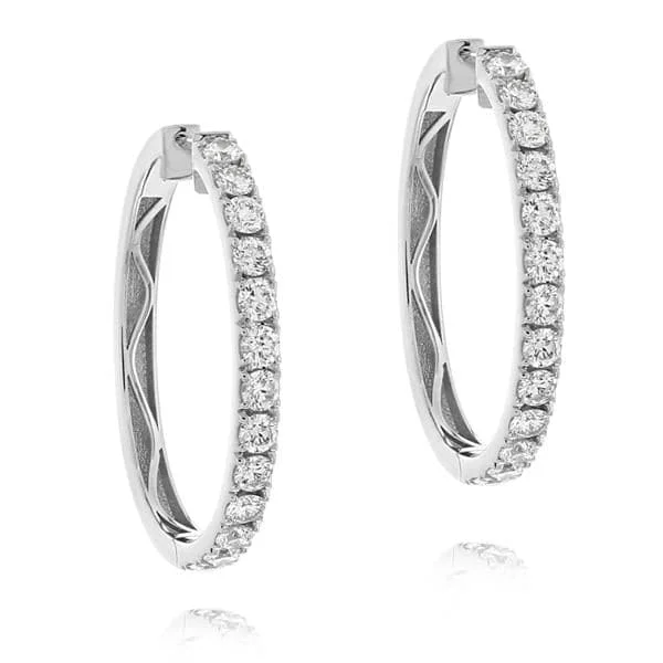 1.78 Carat Diamond Hoop Earrings