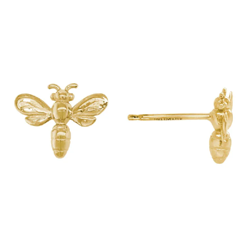 14k Gold Bee Studs