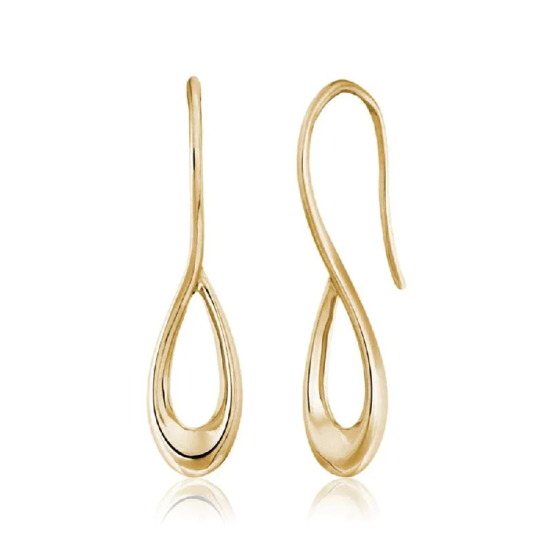 14k Gold Small Pear Cypress Drop Earrings