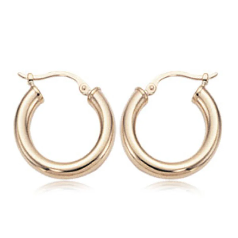 14k Gold Tube Hoop Earrings