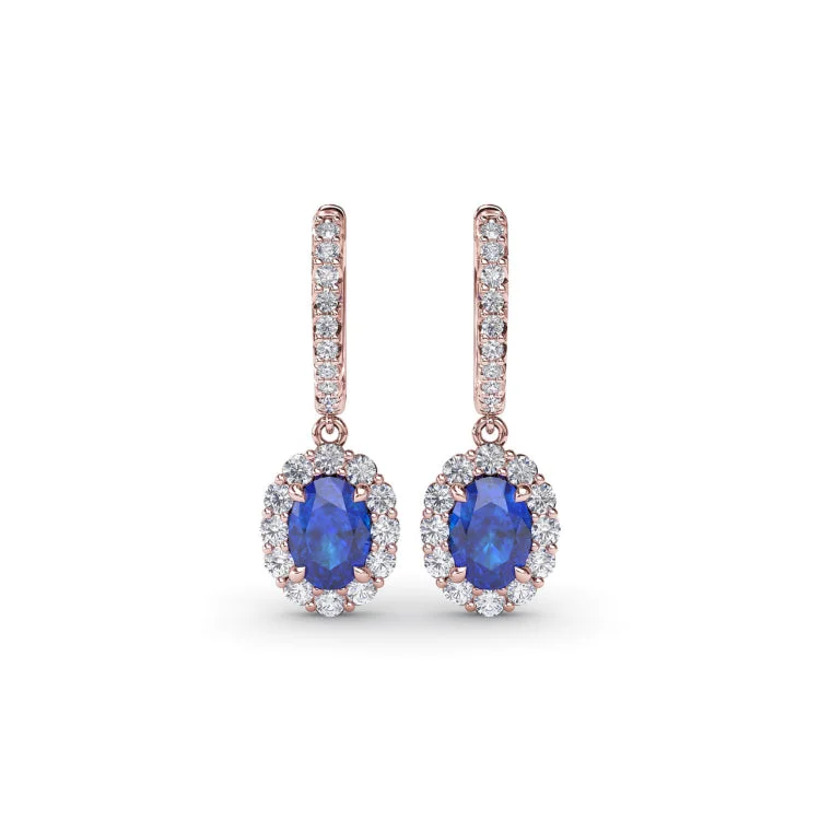 Dazzling Sapphire and Diamond Drop Earrings