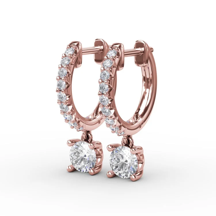 Single Diamond Drop Earrings