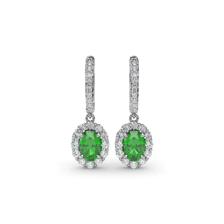 Dazzling Emerald and Diamond Drop Earrings