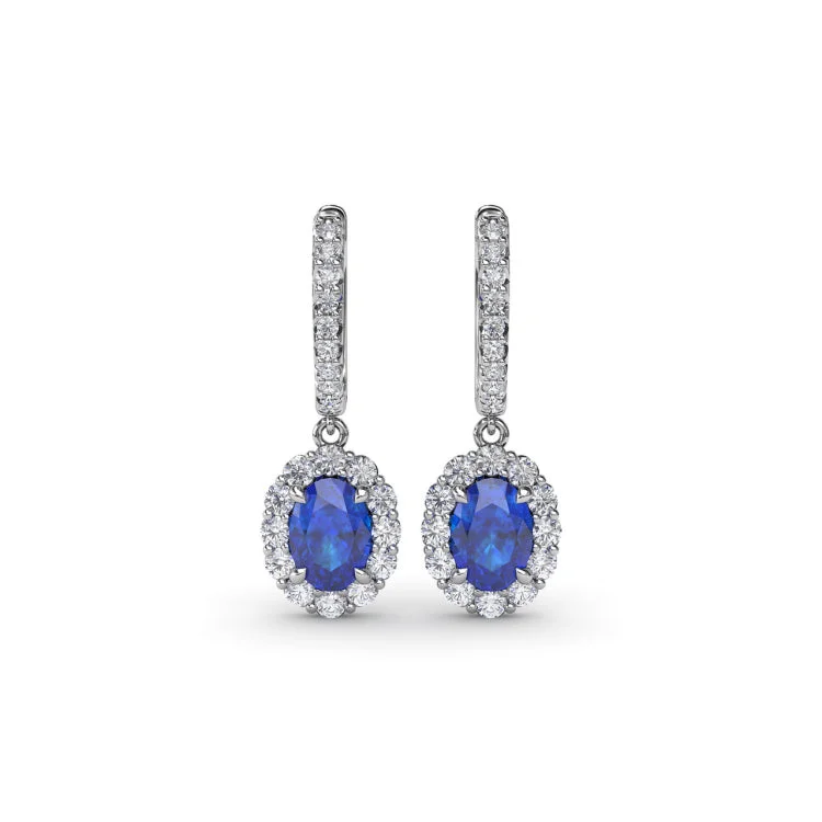 Dazzling Sapphire and Diamond Drop Earrings