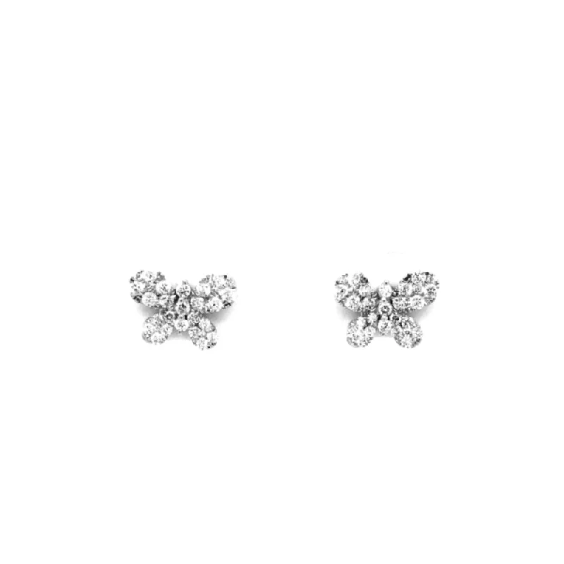 18k Diamond Butterfly Stud Earrings