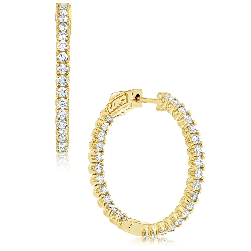 2.00 Carat 28mm Inside/Outside Diamond Hoops