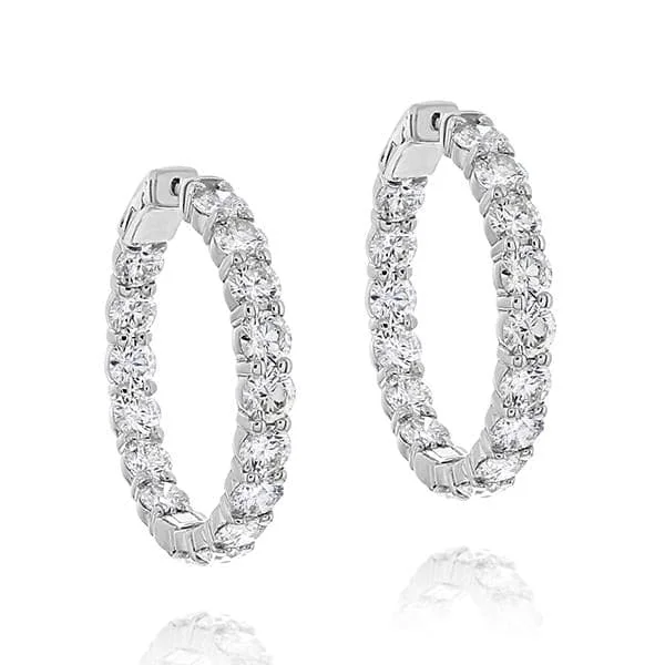 5.50 Carat Inside Outside Diamond Hoop Earrings