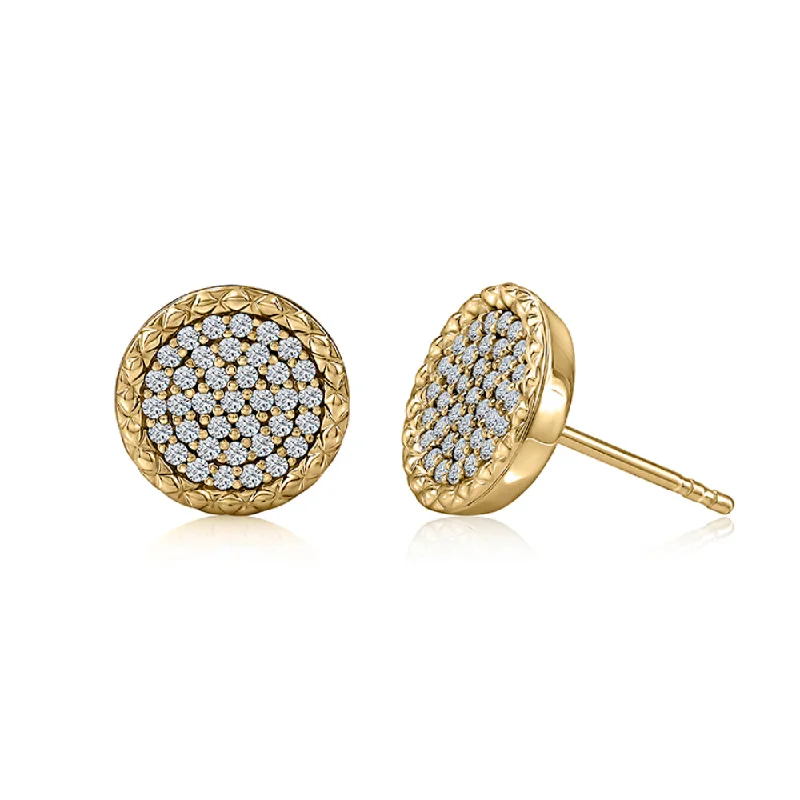 A. Jaffe 14k Diamond Studs with Quilted Borders