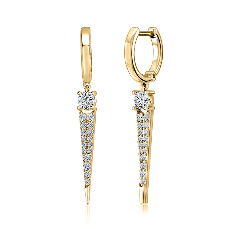 A. Jaffe 14k Sophisticated Diamond Dagger Drop Earrings