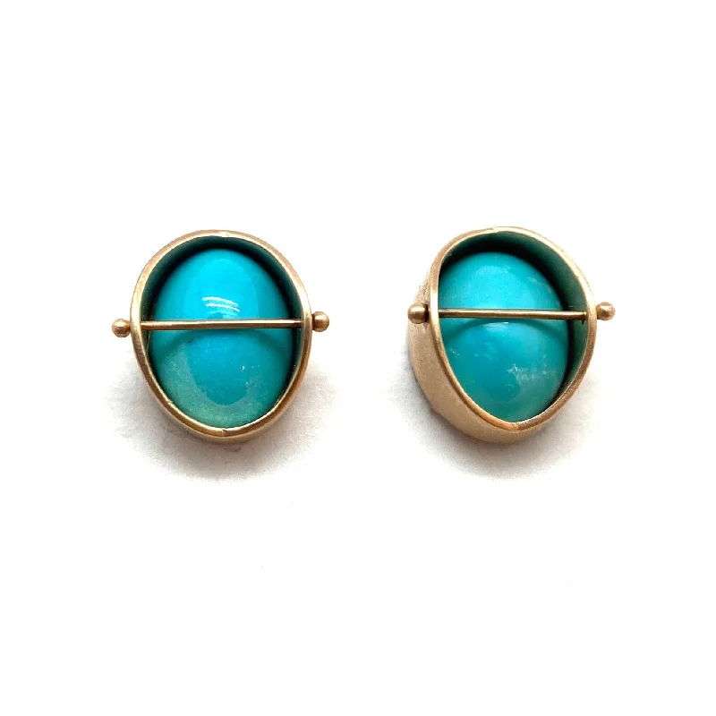 Captured Turquoise Studs