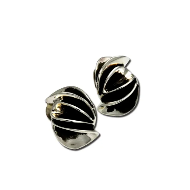 SS Folded Sculpture Stud Earrings