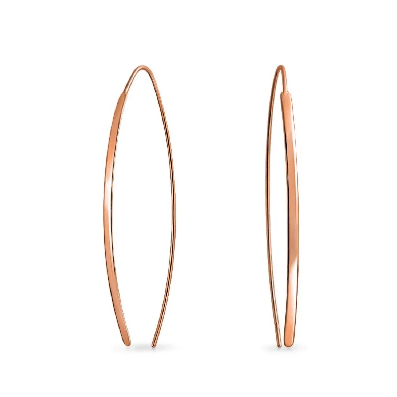 Delicate Minimalist Dangle Earrings Rose Gold Plated  Sterling Silver Threader