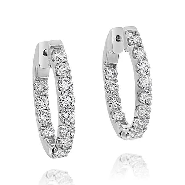 Diamond Inside Outside Hoop Earrings