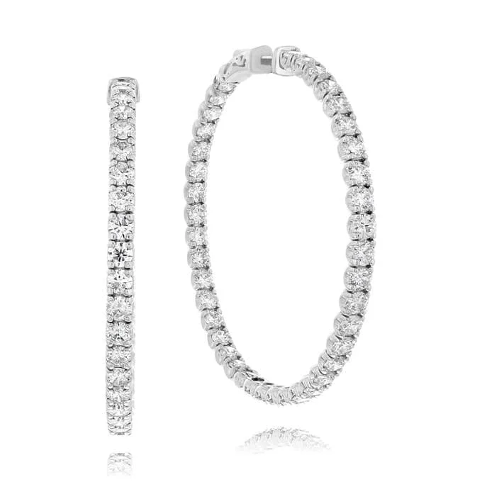 Diamond Inside Outside Hoop Earrings