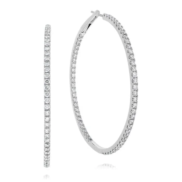 Diamond Inside Outside Hoop Earrings