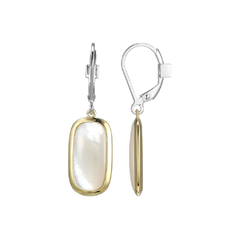 Elle "Allure" Two-Tone Mother of Pearl Drop Earrings