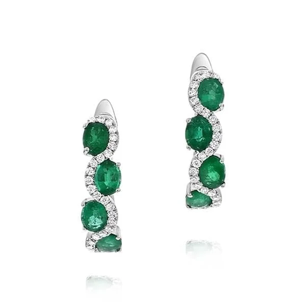 Emerald & Diamond Hoops