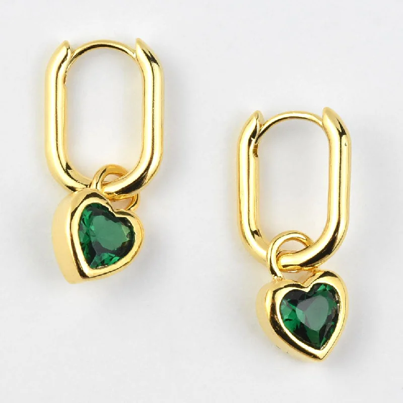 Emma Heart Drops in Gold Tone