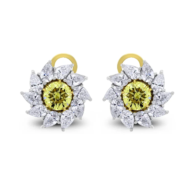 Radiance Diamond Stud Earrings (7.58 ct Diamonds) in Platinum & Gold