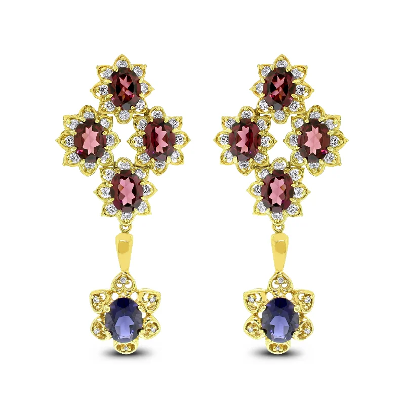 Autumn Gem Earrings (1.45 ct Diamonds) in Yellow Gold