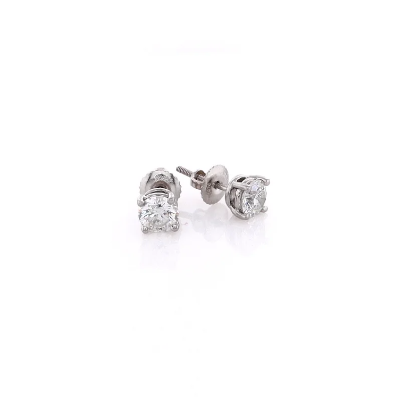 Estate Tiffany & Co Platinum Diamond Stud Earrings