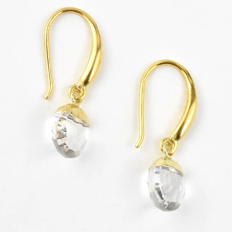 Faceted Crystal Quartz Earrings