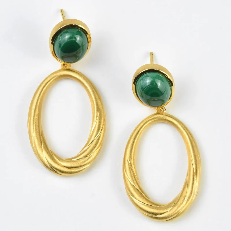 Forme Drop Earrings w/ Malachite