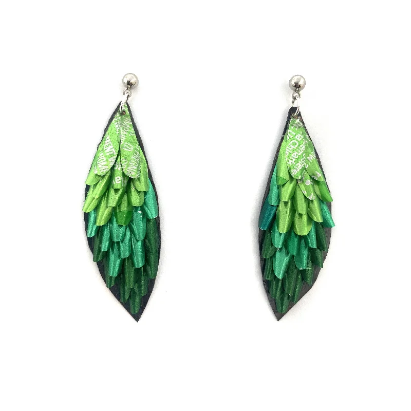 Green Gradient Drop Aluminum Earrings